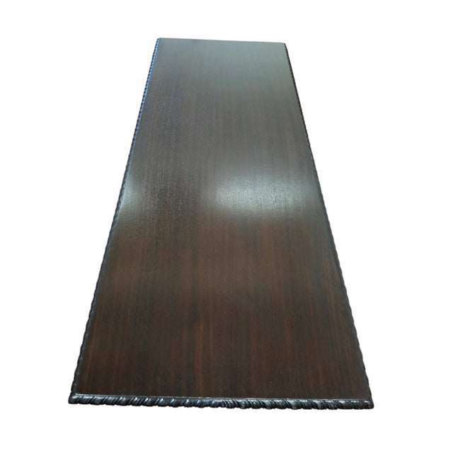 1930s Imperial Grand Rapids Mahogany Tudor Design Console Table For Sale - Image 5 of 7