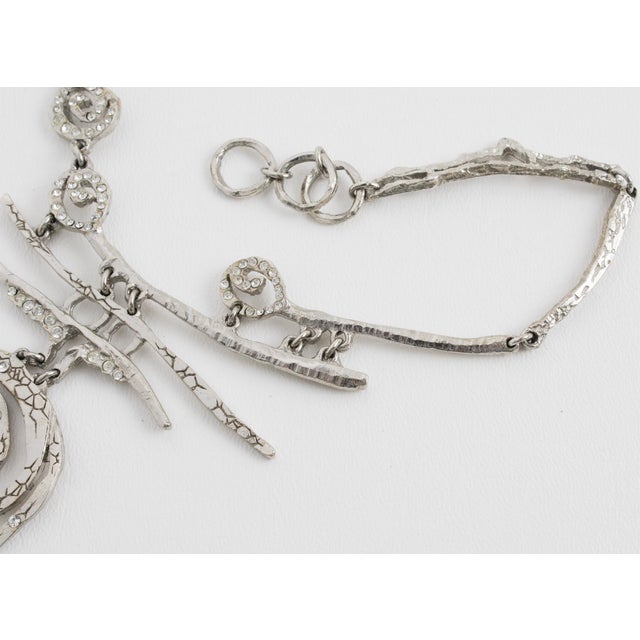 Christian Lacroix Paris Silvered Necklace With Jeweled Brutalist Medallion For Sale - Image 13 of 13