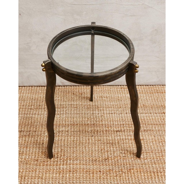 1980s Will Stone Wavy Squiggle Metal Side Table For Sale - Image 9 of 16