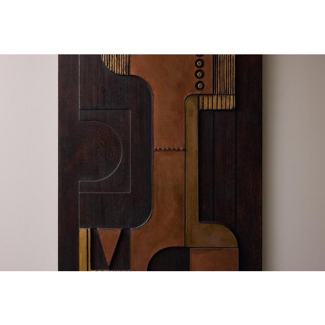 Contemporary Nerone Ceccarelli, Large Abstract Sculpture: SC3, 1983, Brass, Copper & Wood For Sale - Image 3 of 16