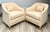 Pair of Vintage Curved Barrel Chairs in Pale Apricot Linen Blend For Sale In Los Angeles - Image 6 of 16