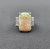 7.79 Ct Platinum Natural Australian Opal & Diamond Ring Size 7 For Sale - Image 4 of 8