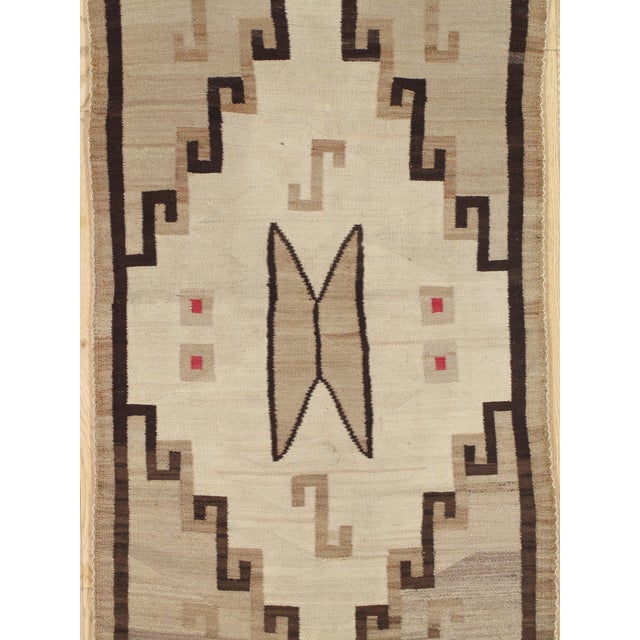 Antique Navajo Rug Circa 1910 Southwestern Handwoven Navajo Blanket 3'3" x 6'10" For Sale - Image 4 of 17