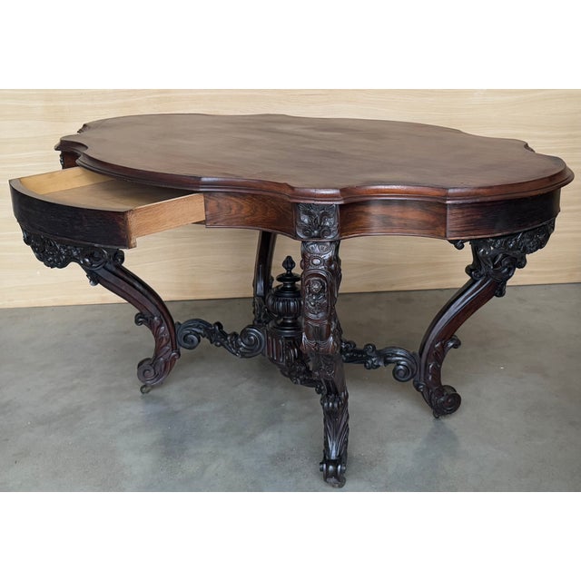 Antique Victorian Burr Walnut Centre Table, 1890 For Sale - Image 6 of 14