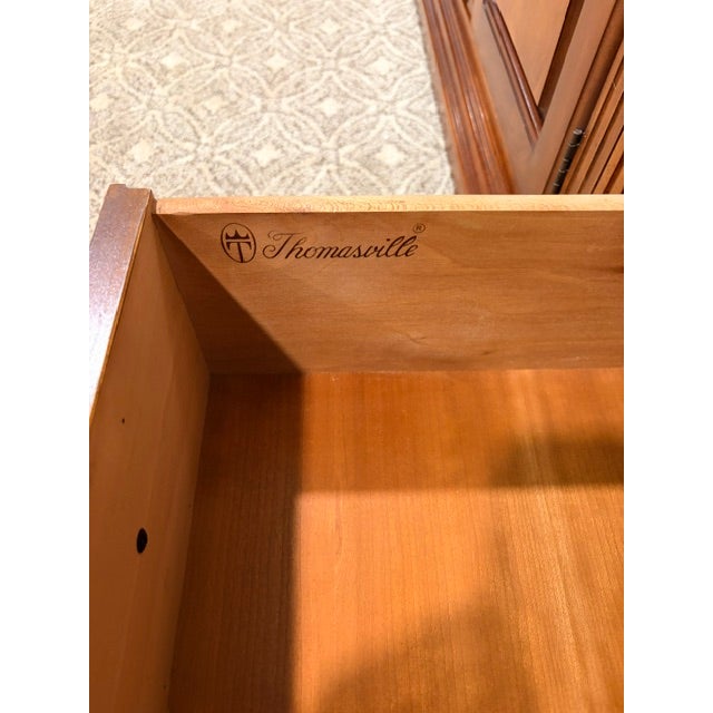 Vintage 1980s Traditional Thomasville Cherry Wood Modular Wall Unit System For Sale - Image 11 of 13