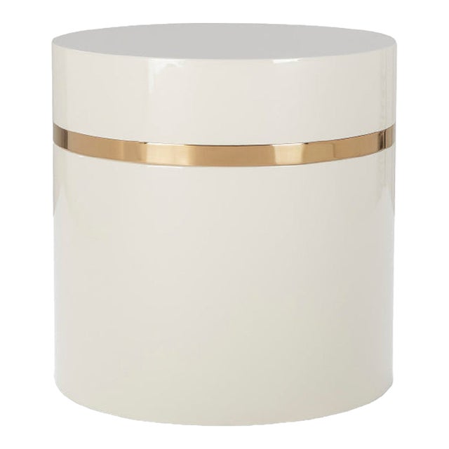 Lacquer/Rose Gold Accent Table For Sale