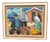 Svend Nielsen, Figures at the Fish Shed, 1950s, Oil on Canvas, Framed For Sale