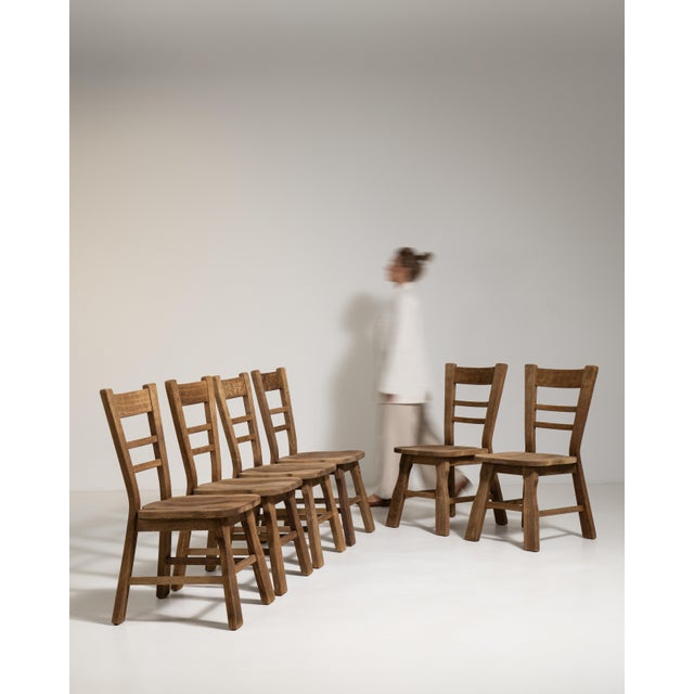 1970s Set of Six Oak Dining Chairs For Sale - Image 10 of 17