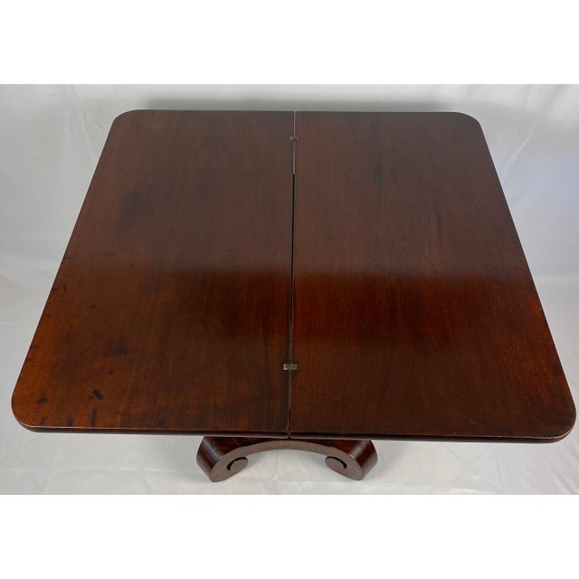 Antique American Empire Style Mahogany Game Table For Sale - Image 4 of 12