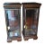 Pair of Vintage Italian Burlwood and Glass Display Cabinets For Sale