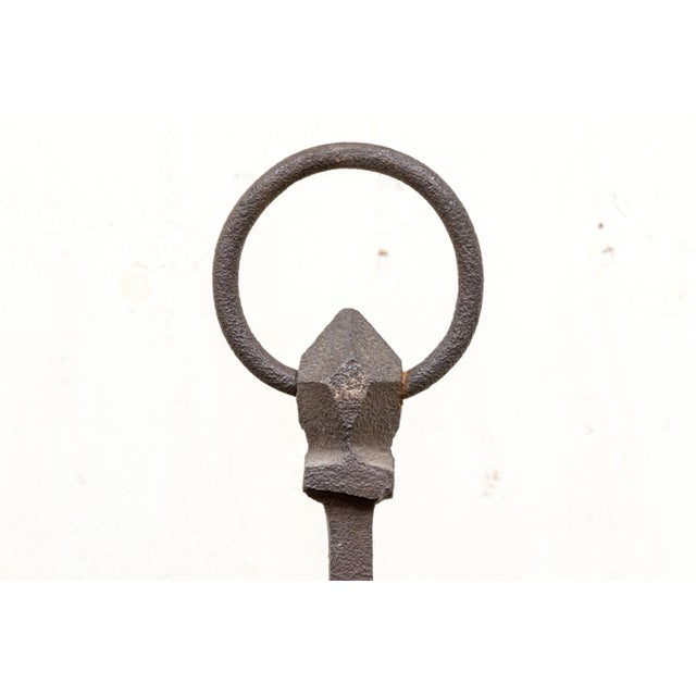Black 19th Century Antique Scrollwork Wrought Iron Andirons—A Pair For Sale - Image 8 of 8