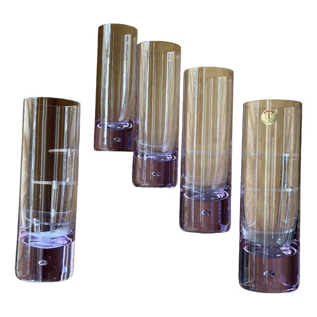 Mid-Century Modern West German Alexandrite Glass Highball Glasses by TC Kristall, 1960, Set of 5 For Sale