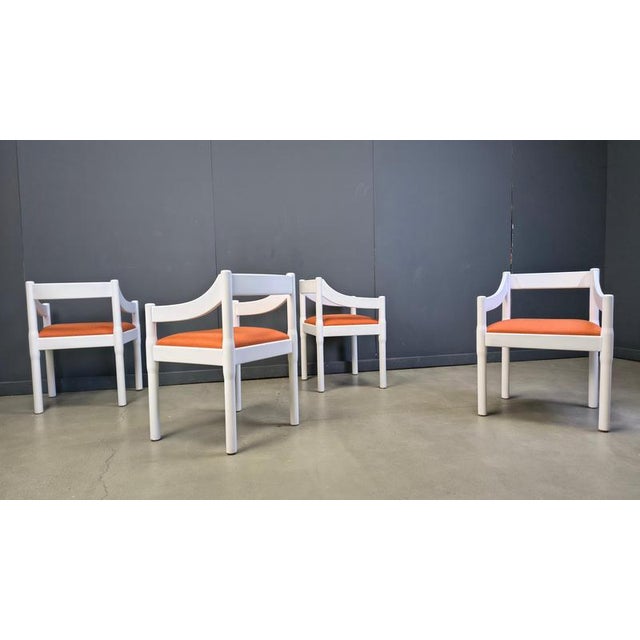 Wood Carimate Armchairs from Vico Magistretti, 1960s, Set of 4 For Sale - Image 7 of 17