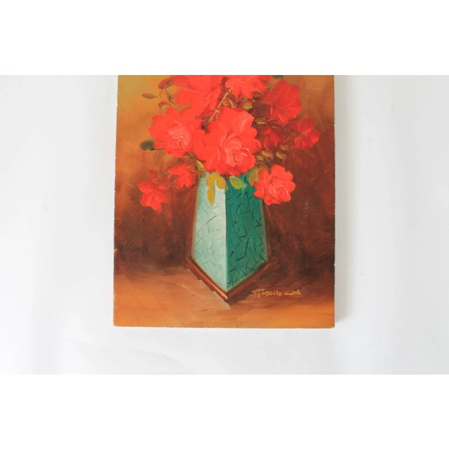 Vintage Red Roses Impressionist Still Life Painting by Robert Cox For Sale - Image 4 of 8