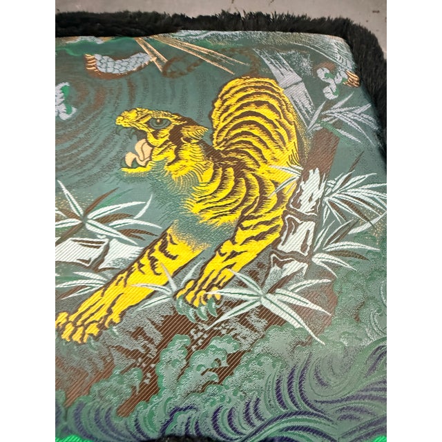 Late 20th Century Pair of Gucci Tiger Jacquard Stools For Sale - Image 5 of 11