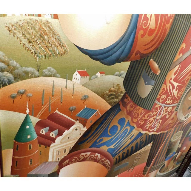 Textile Anton Arkhipov "Color of Wine" 2003 Original Oil Painting on Canvas Framed For Sale - Image 7 of 13