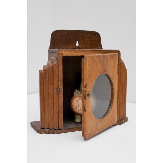 Wood Vintage Art Deco Wall Mounted Miniature Curio Cabinet, Sweden, 1925 For Sale - Image 7 of 15