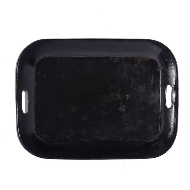 American Tole Tea Tray With Pierced Handle Grips, 1800’s For Sale In Chicago - Image 6 of 8