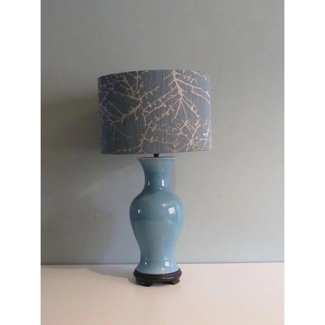 Vintage Ceramic Table Lamp with Custom-Made Lampshade, 1960s For Sale - Image 11 of 11