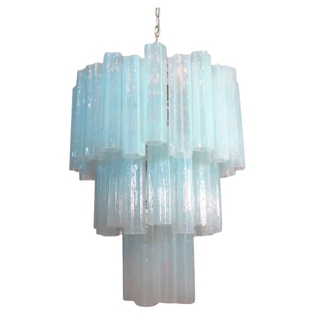 Ice Blue Murano Glass Chandelier For Sale