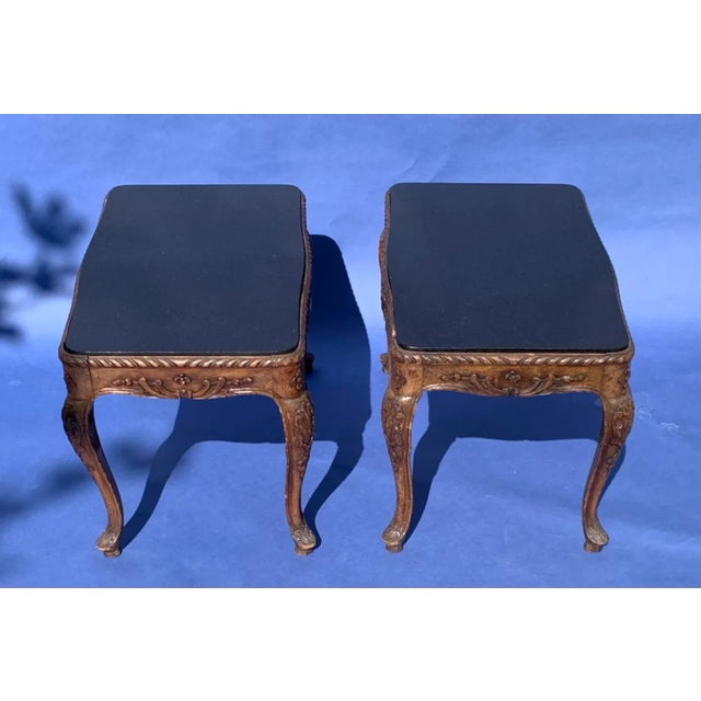 1970s 1970s French Provincial Marble Top Side Tables - Set of 2 For Sale - Image 5 of 13