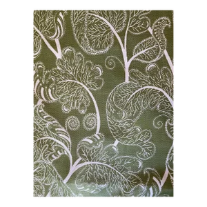 Brunschwig Fils Hand-Print Seven Oaks Linen Fabric in Olive- 2 Yards