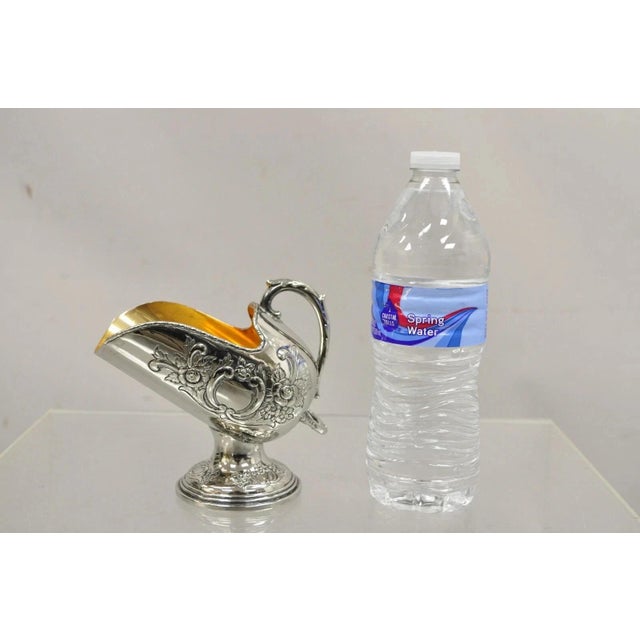 Vintage Raimond Victorian Silver Plated Copper Pedestal Sugar Scuttle Bowl. Circa Mid 20th Century. Measurements: 5" H x...