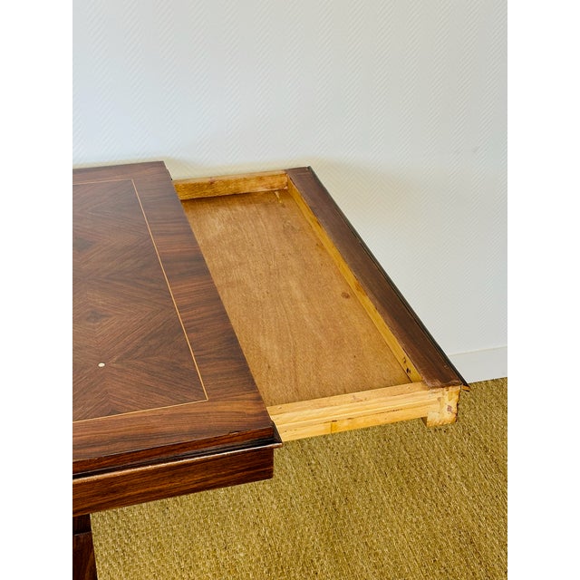 Art Deco Dining Table in Walnut and Diamond Marquetry, France, 1940s For Sale - Image 14 of 18