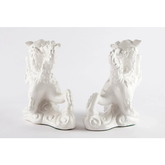 White Ceramic Chinese Qilin, Pair For Sale - Image 4 of 10