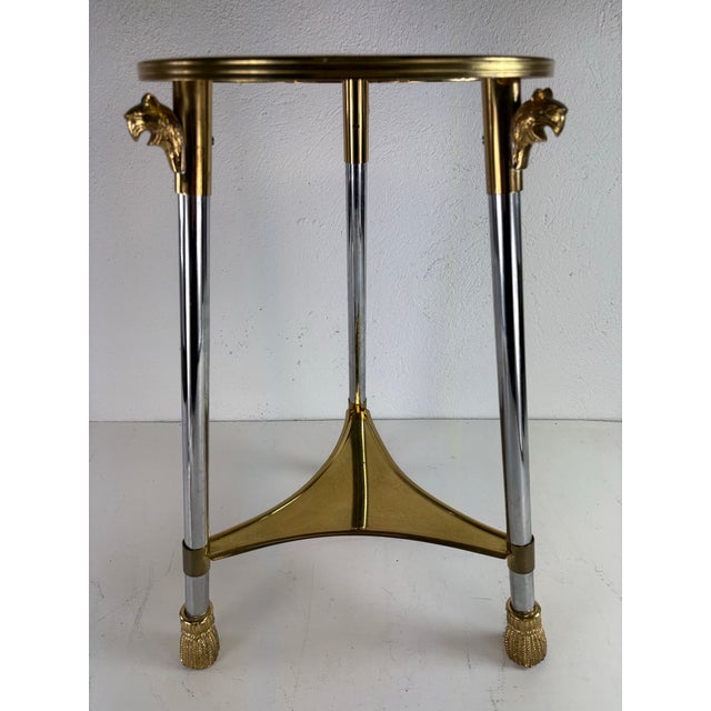 1980s Vintage Glamorous Brass and Chrome Martini Table For Sale - Image 5 of 10