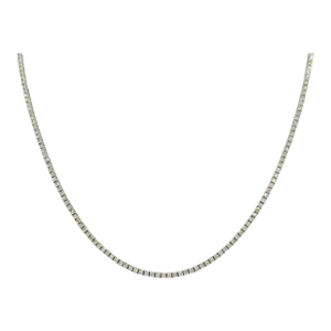 White Diamond Tennis Necklace in 14K White Gold