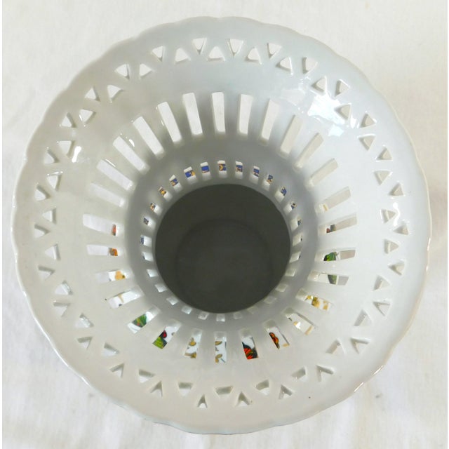 Late 20th Century Formalities by Baum Brothers Pierced Butterfly Gold Trim Porcelain Vase For Sale - Image 5 of 8