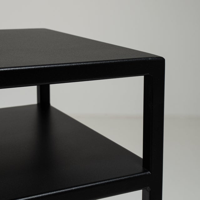 Black Early 21st Century Poland Black Wood Side Table For Sale - Image 8 of 14