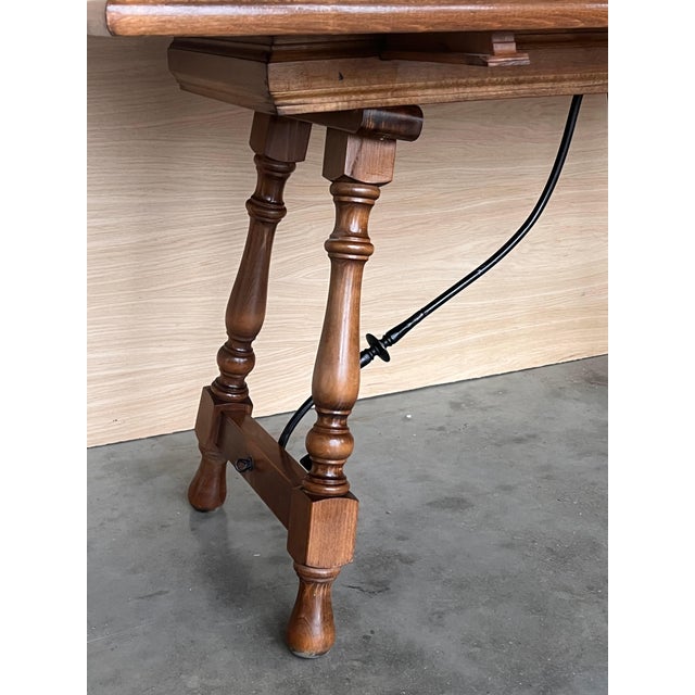 20th Century Spanish Console Fold Out Table with Iron Stretcher For Sale In Miami - Image 6 of 18