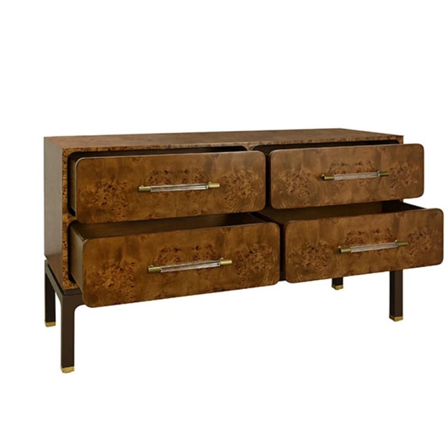 Not Yet Made - Made To Order Matthew Izzo Home Etta Dark Burl Wood Four Drawer Chest For Sale - Image 5 of 9