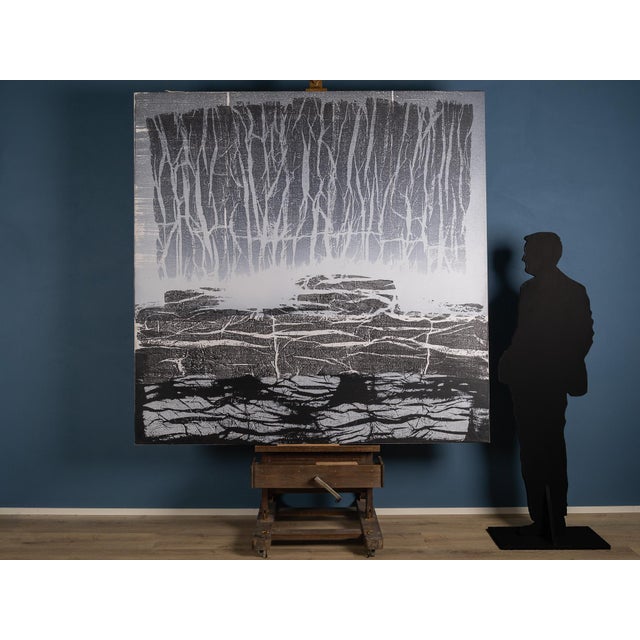 Enzo Rovella, Landscape in Winter, 2009, Mixed Media on Canvas For Sale - Image 3 of 8