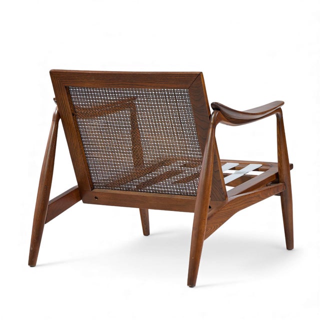Lawrence Peabody for Richardson Nemschoff Mid Century Ebonized Walnut and Cane Lounge Chairs - Pair For Sale - Image 10 of 12