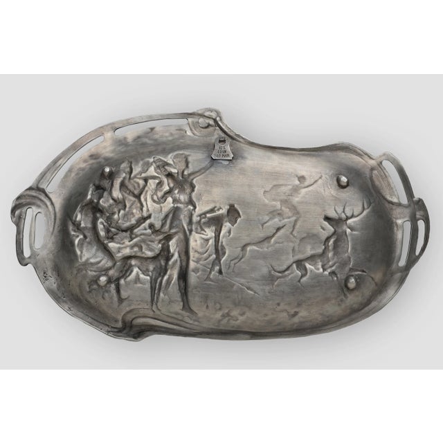 Decorative French Art Nouveau Dish in Tin, 1910 For Sale - Image 9 of 10