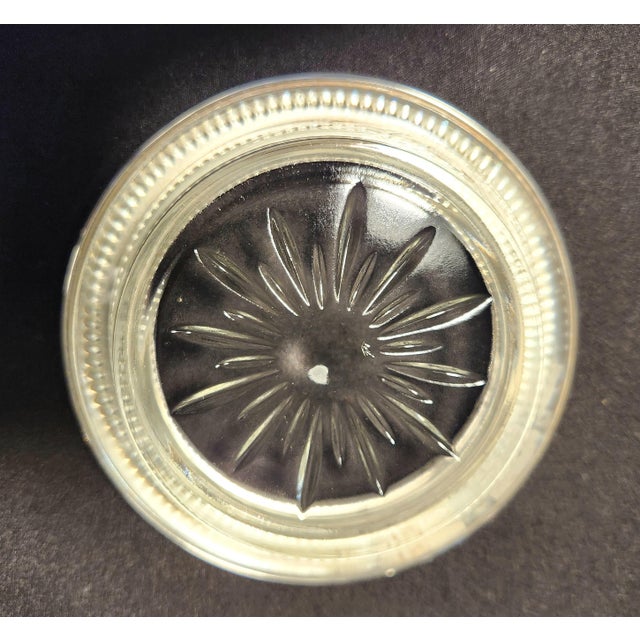 Mid-Century Modern 1920s Bernard Inge Sterling Silver & Cut Crystal Starburst Coasters (Matches Whiting) - Set of 8 For Sale - Image 3 of 4