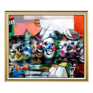 Mid 20th Century Carnival of Clowns, Jose Montanes For Sale