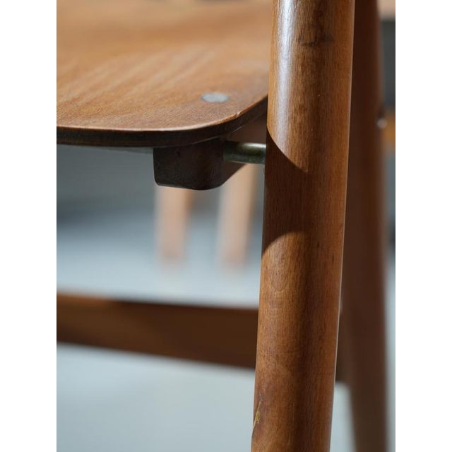 Folding Chairs in Beech and Metal attributed to Egon Eiermann, Germany, 1950s For Sale - Image 10 of 11