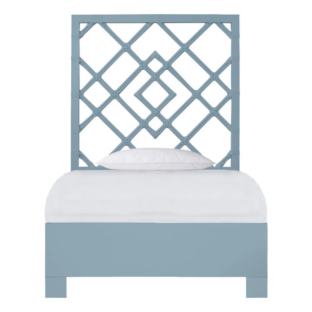 Darien Standard Bed Twin Extra Long, Pool Blue For Sale