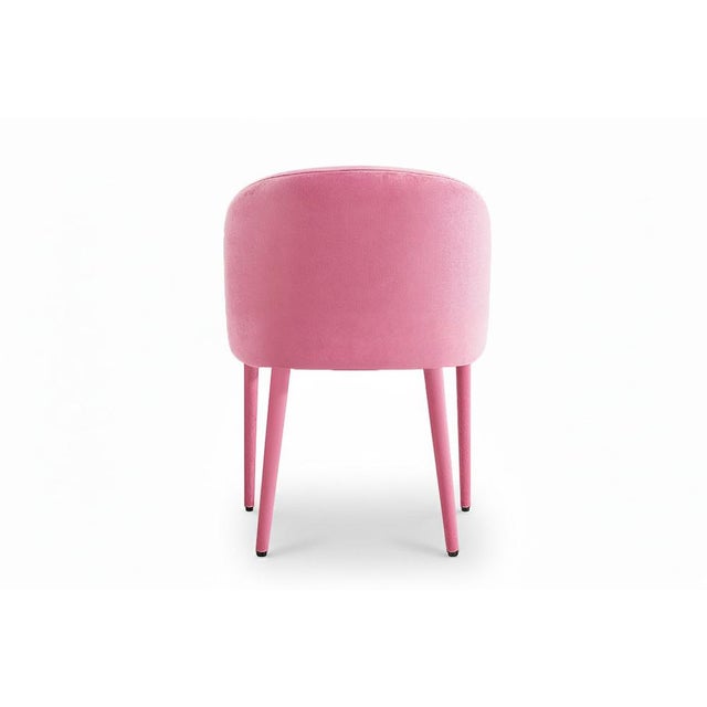 Contemporary Utopía Dining Chair in Pink Velvet from Moanne For Sale - Image 3 of 6