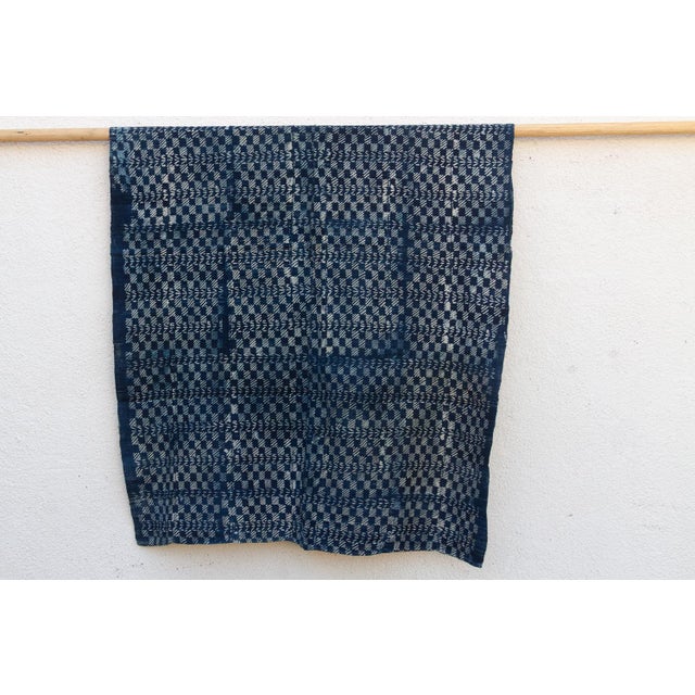 Segou Matrix Indigo Mud Cloth Throw For Sale - Image 4 of 5