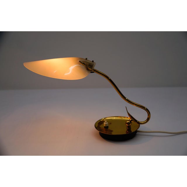 Mid-Century Modern Mid-Century Modern Brass and Acrylic Table Lamp, 1950s For Sale - Image 3 of 14