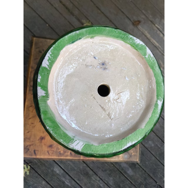 Rare Antique C. 1910 J.W. Brush -McCoy Majolica Pottery Planter/Jardinier – "W" Mark With Maker's Base Drainage Hole For Sale - Image 6 of 15