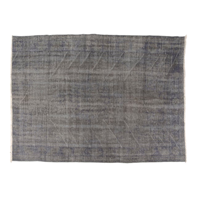Vintage Anatolian Dark Grey Rug For Sale