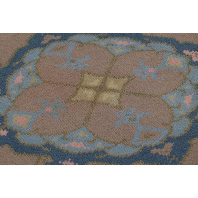 Textile Rug & Kilim’s Oriental-Inspired Rug, Brown With Pastel Medallion For Sale - Image 7 of 10