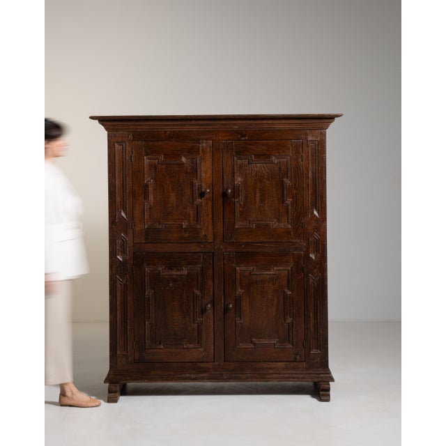Baroque Early 19th Century Neo-Baroque Cabinet in Original Patina For Sale - Image 3 of 11