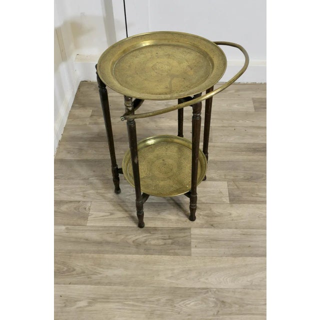 Large Collapsable Brass Cake Stand, 1890s, in Good conditions. Designed 1890 to 1919